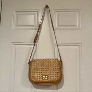 Talbots Women's Natural Caning Rattan Crossbody Bag